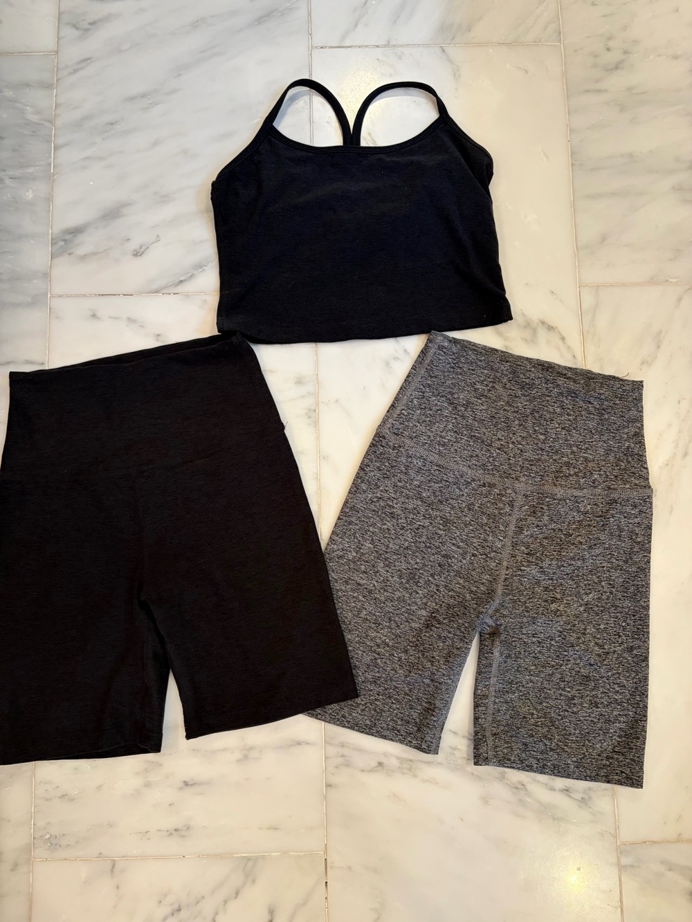 Beyond Yoga bundle!! Spacedye material. Two shorts and one bra! $200 retail!